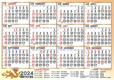 2024年 甚麼年|2024年陰曆陽曆對照表，2024年農曆陽曆表帶天干地支，2024日。